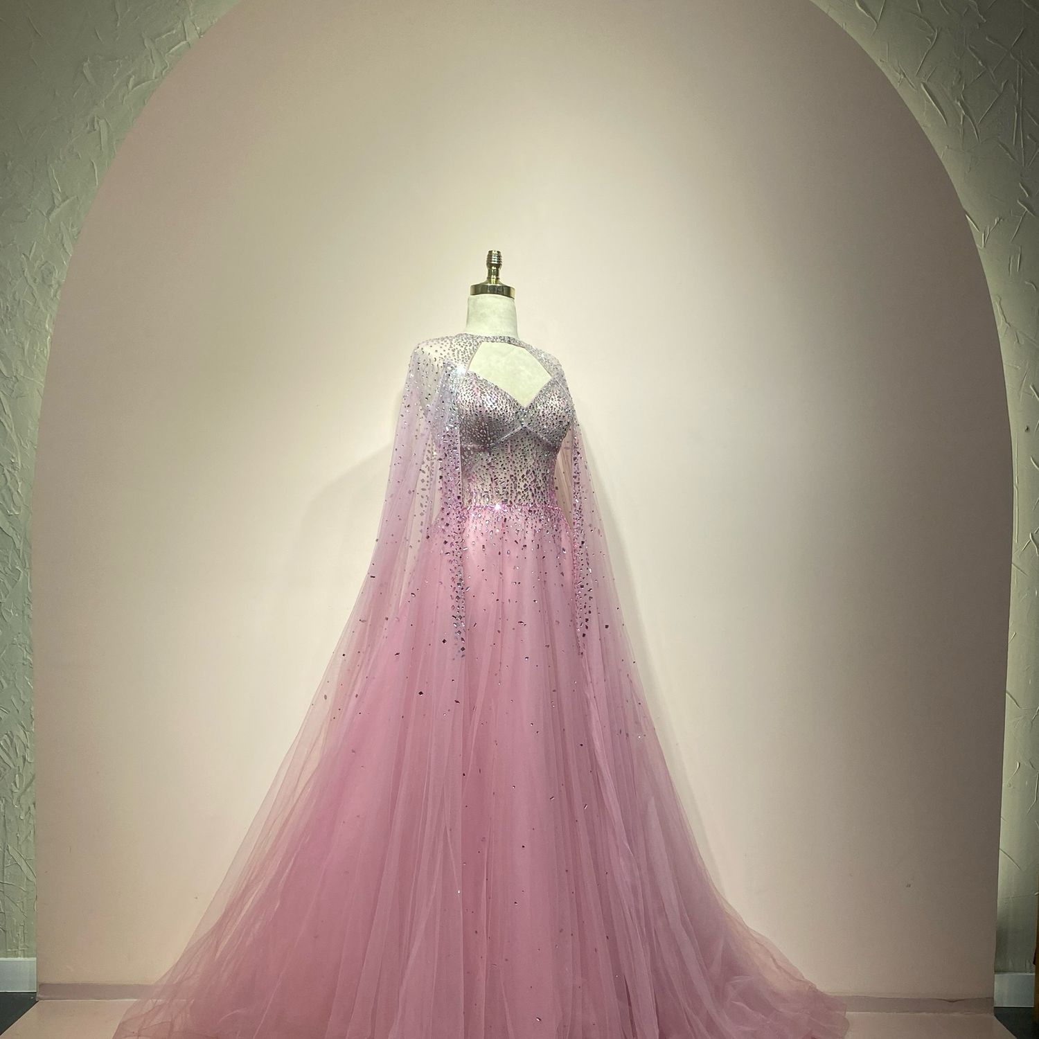 Vestido largo rosado talla 40/8