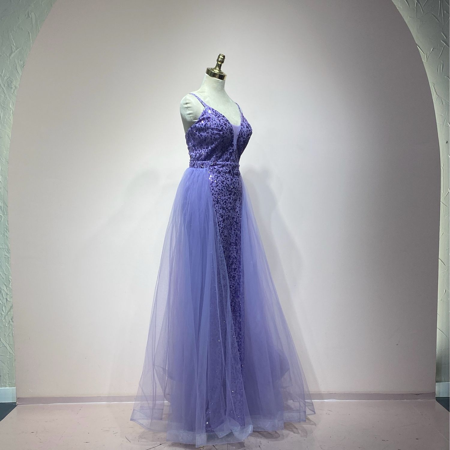 Vestido largo morado talla 44/12