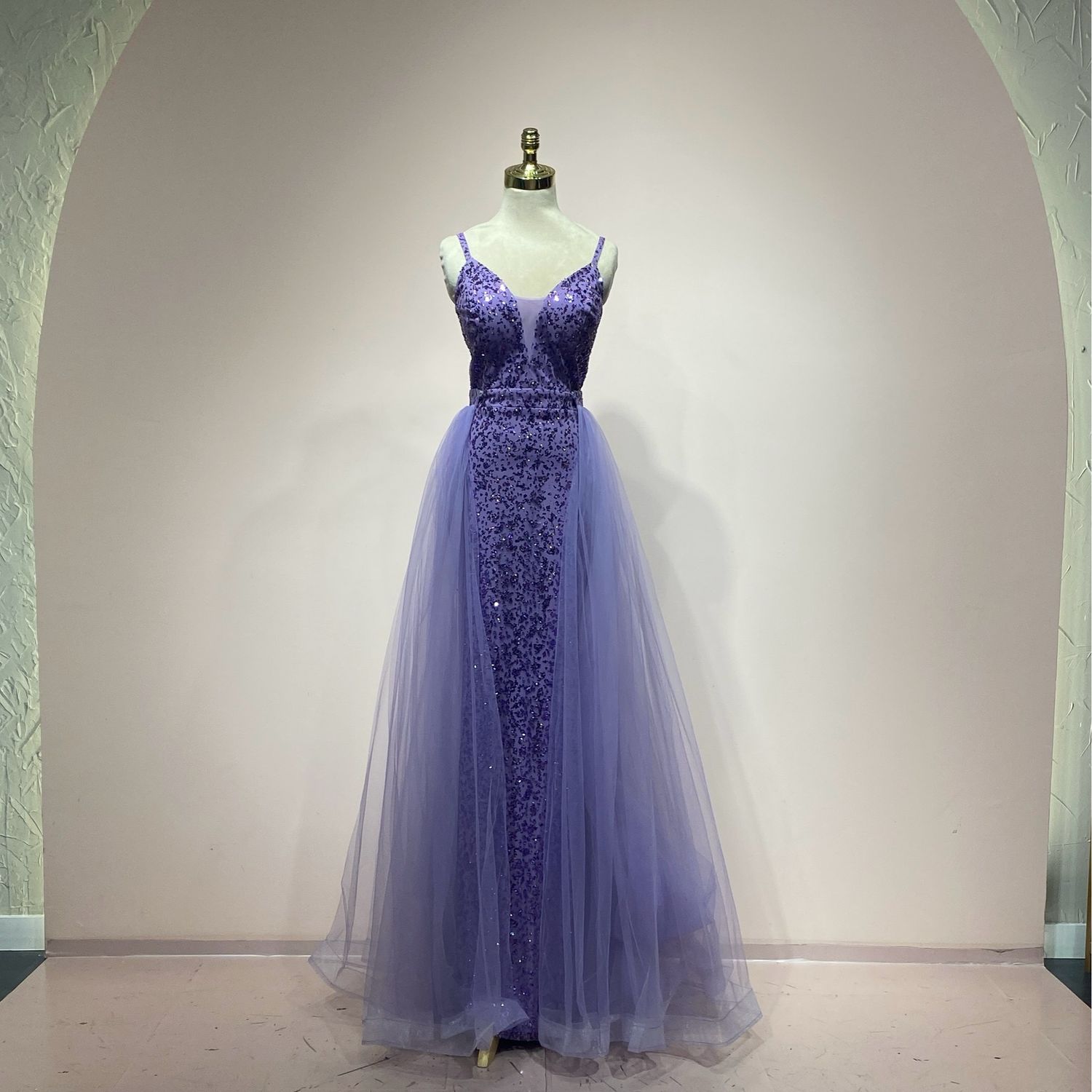 Vestido largo morado talla 44/12