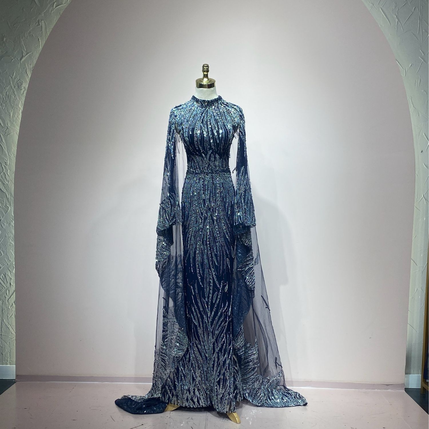 Vestido largo azul talla 40/8