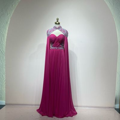 Vestido largo fucsia talla 42/10