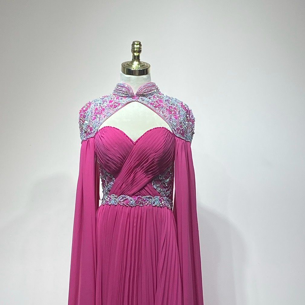 Vestido largo fucsia talla 42/10