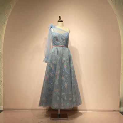 PRECIO REBAJADO -	Vestido	color	Azul/	Celeste	de	Talla: 	12