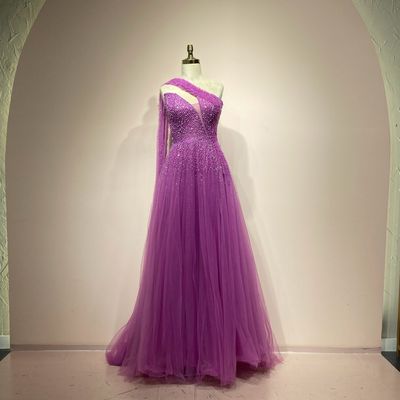 Vestido largo fucsia talla 14/46