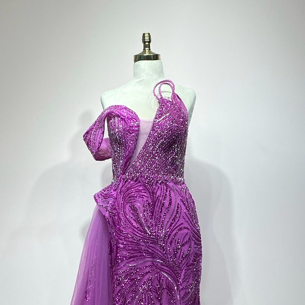 Vestido largo fucsia talla 46/14