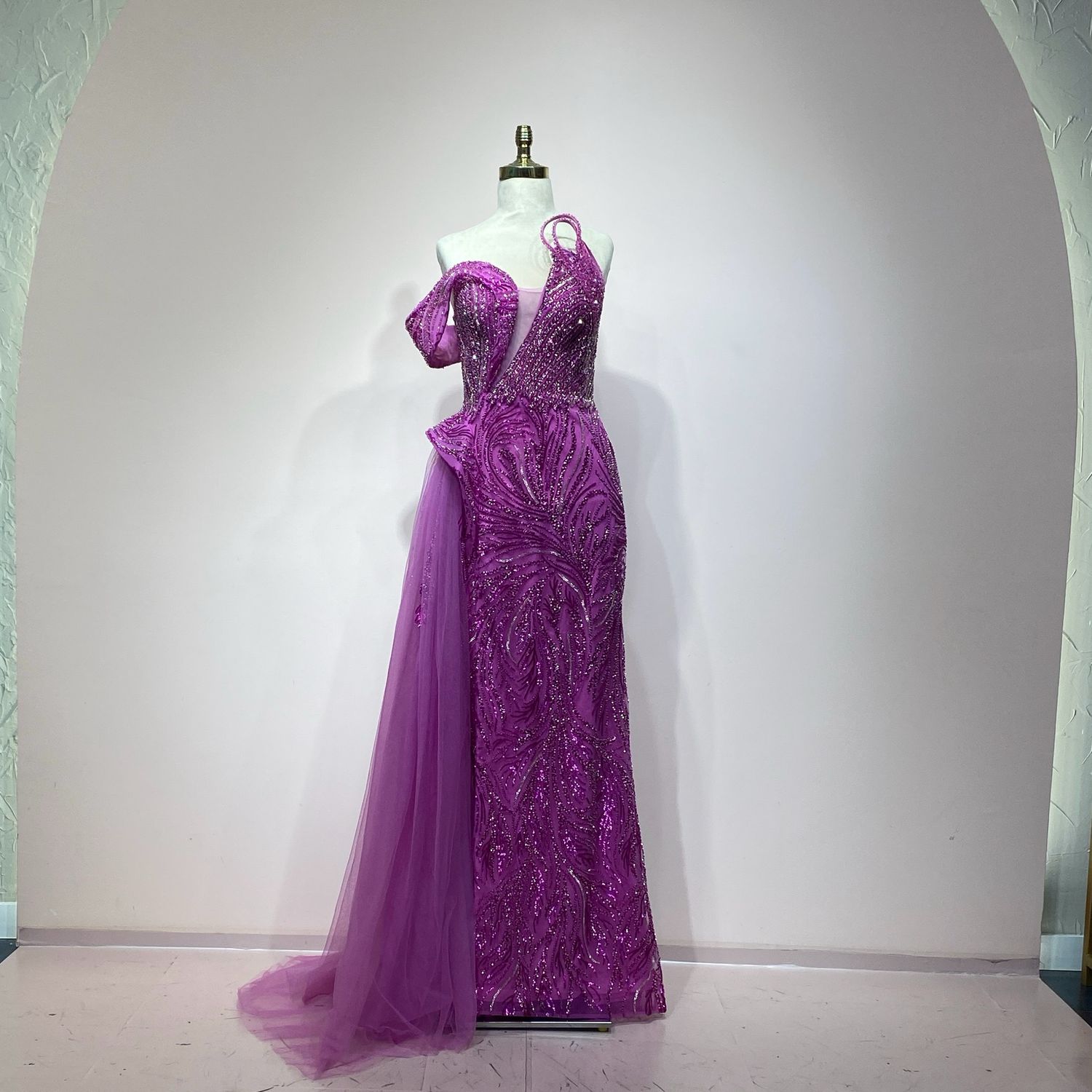 Vestido largo fucsia talla 46/14