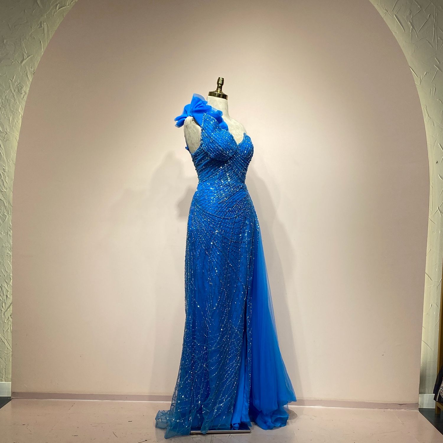 Vestido largo azul talla 46/14