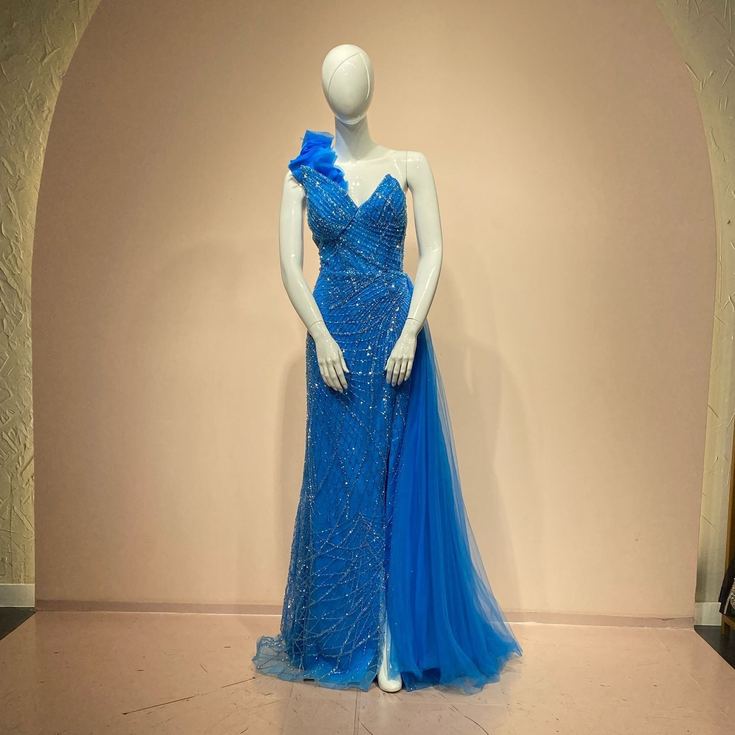 Vestido largo azul talla 46/14