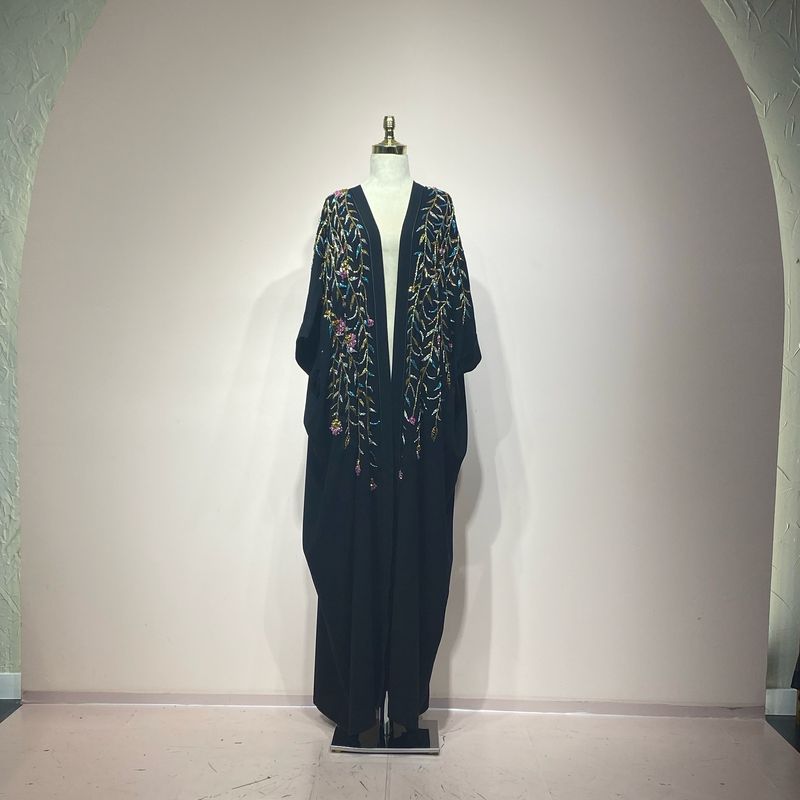 Abaya de flores rosas talla 1