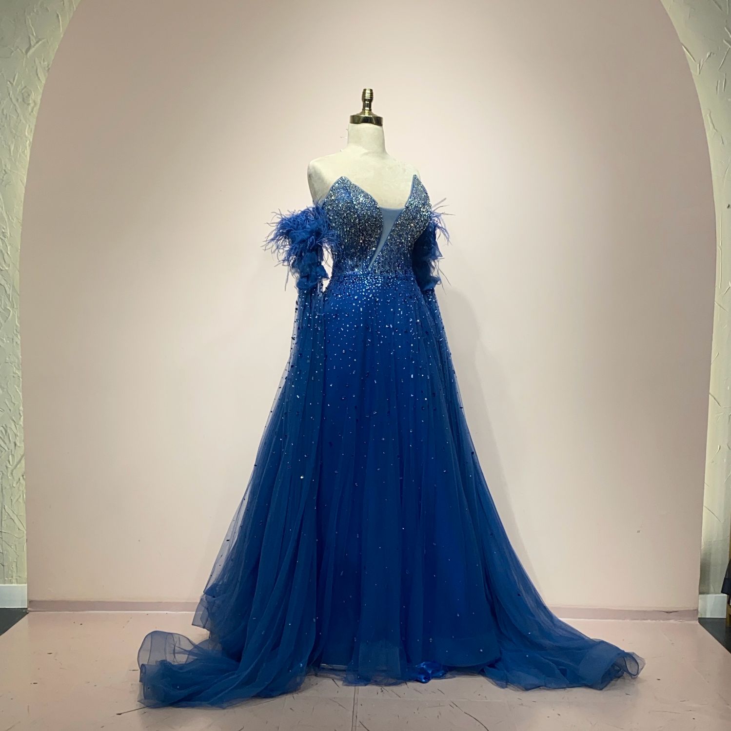 Vestido azul largo talla 44/12