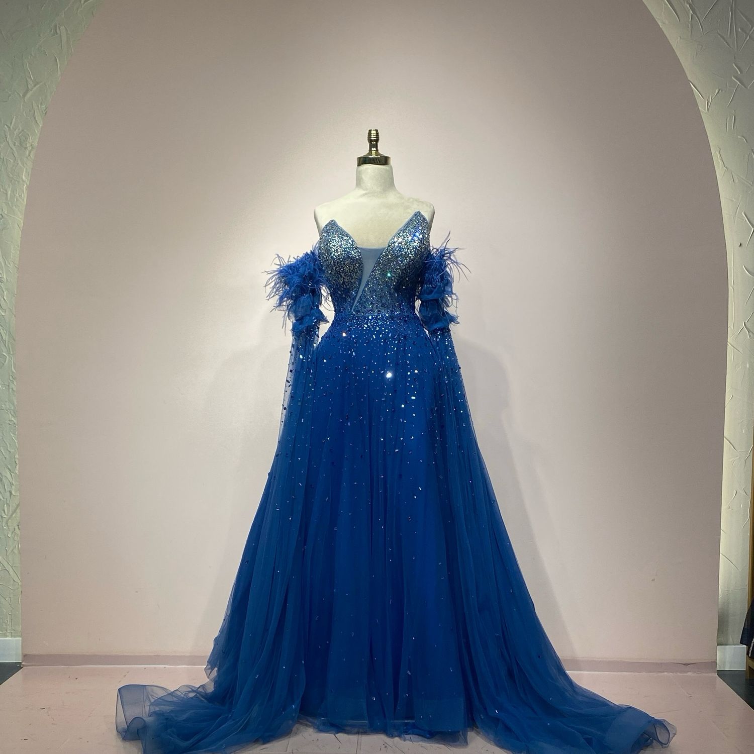 Vestido azul largo talla 44/12