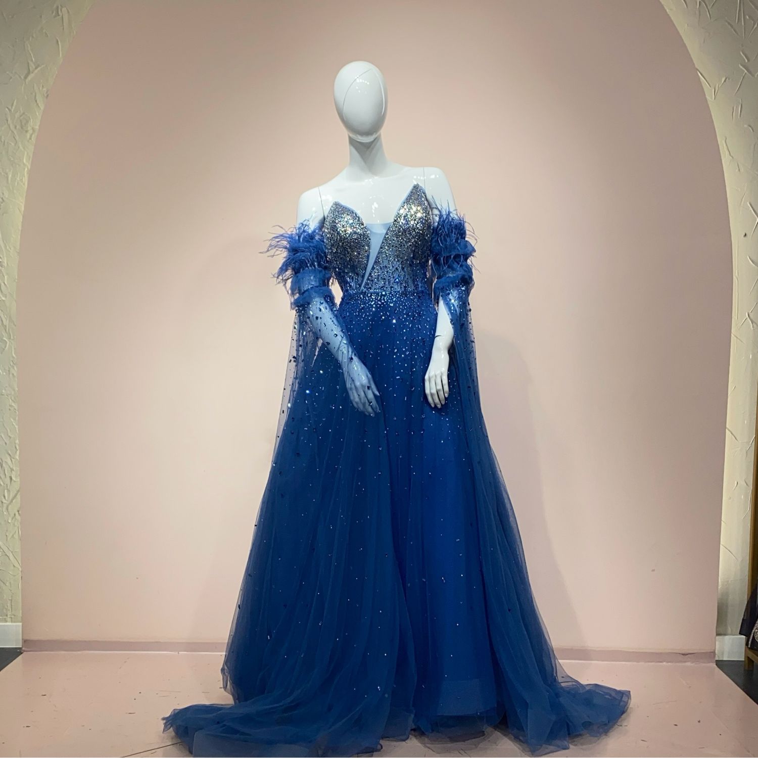 Vestido azul largo talla 44/12