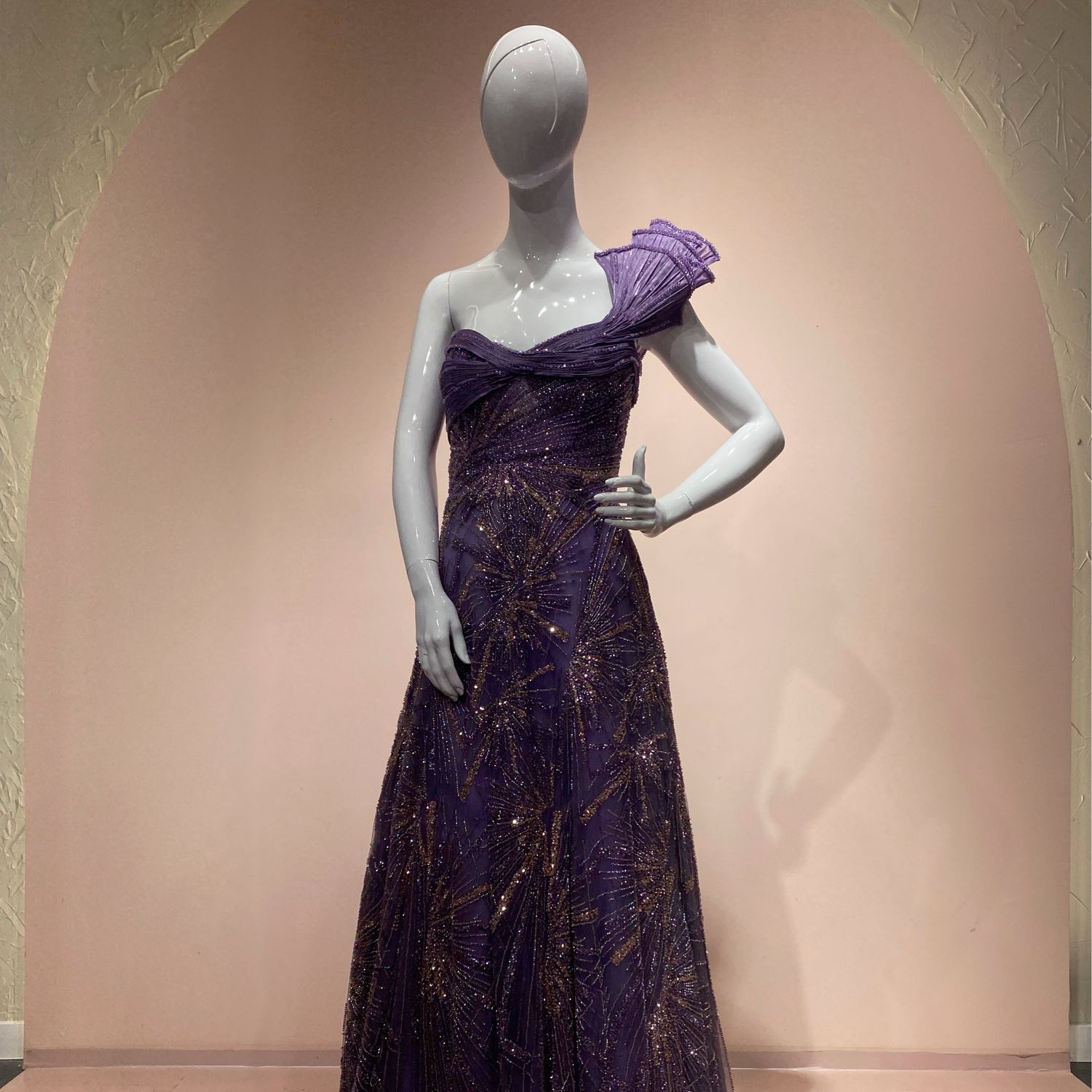 Vestido largo morado talla 14/46
