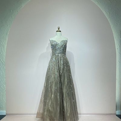 Vestido Largo Dorado Talla 44 