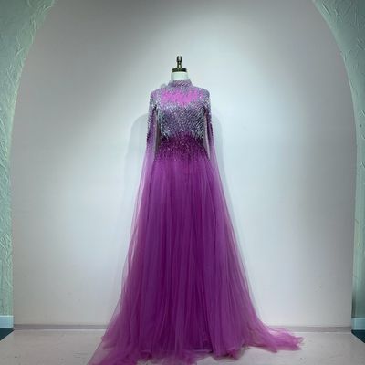 Vestido largo fucsia talla 48/16