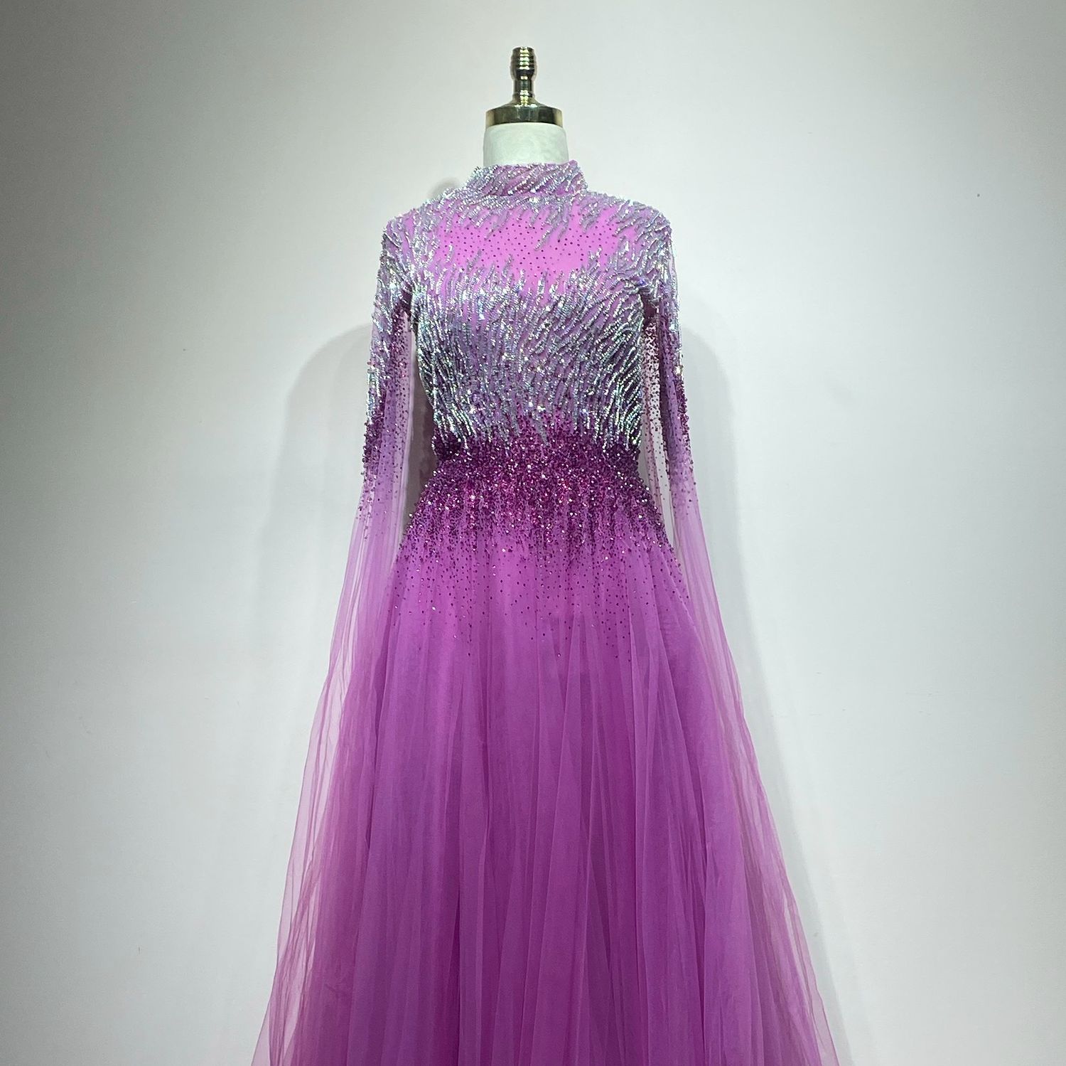 Vestido largo fucsia talla 48/16