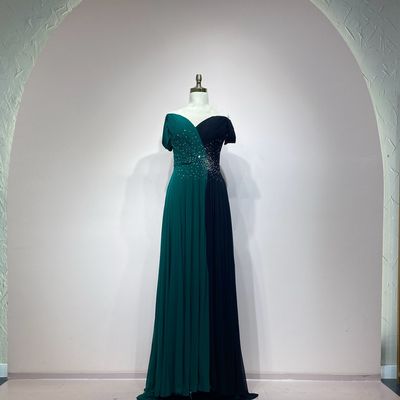 Vestido negro/verde talla 46/14