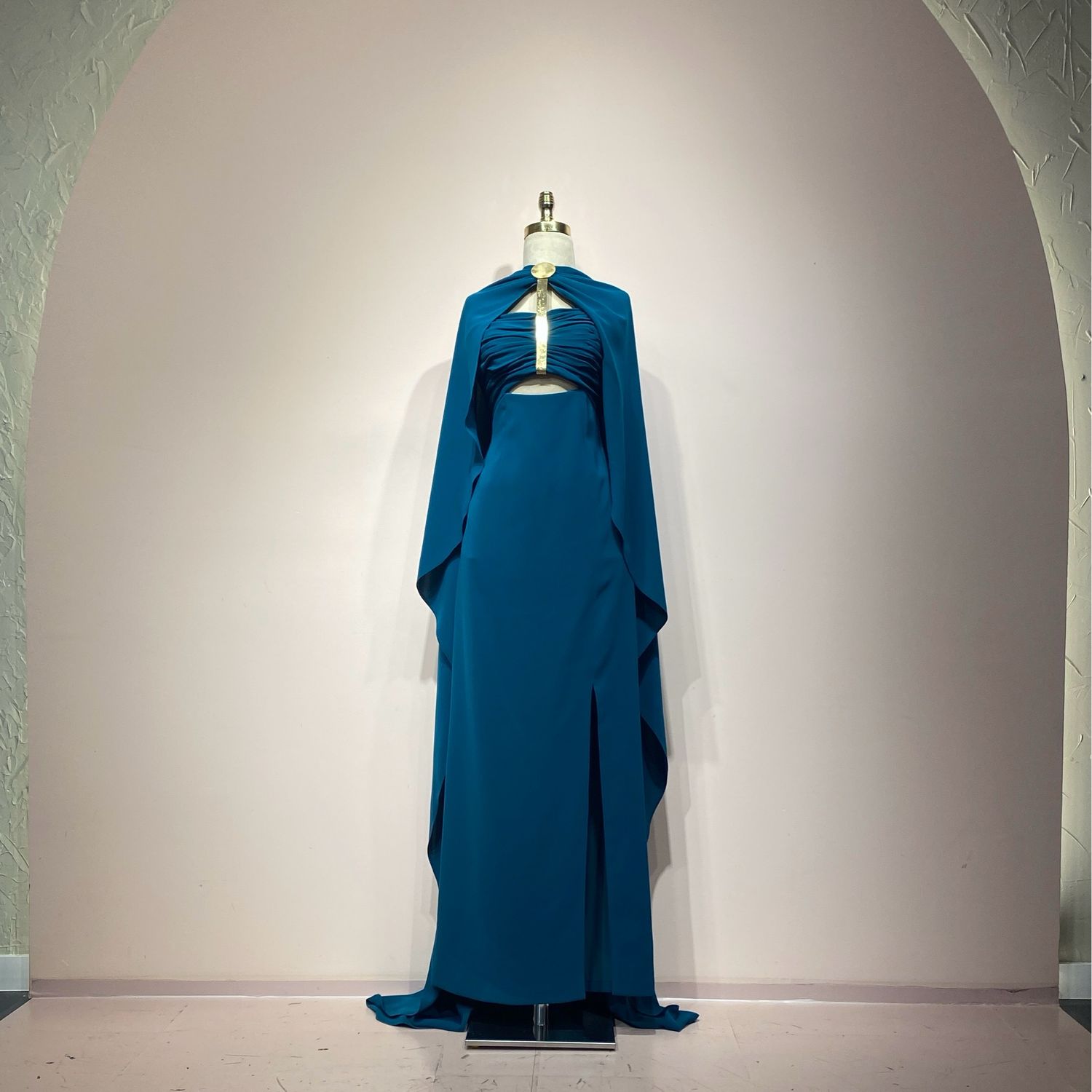 Vestido largo turquesa talla 12/44