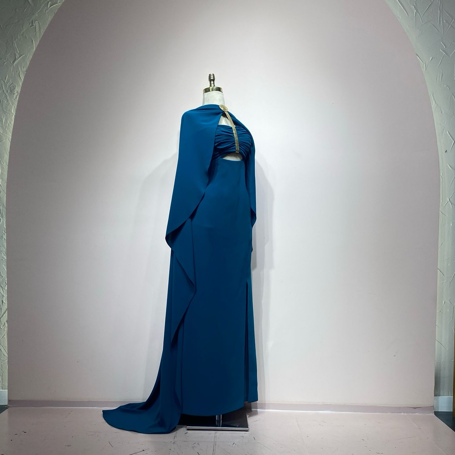 Vestido largo turquesa talla 12/44