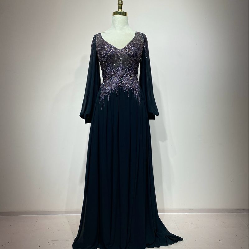 Vestido Largo,	Negro	,Talla	46