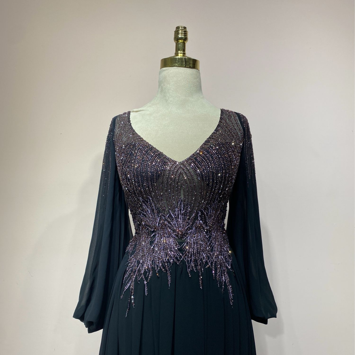 Vestido Largo,	Negro	,Talla	46