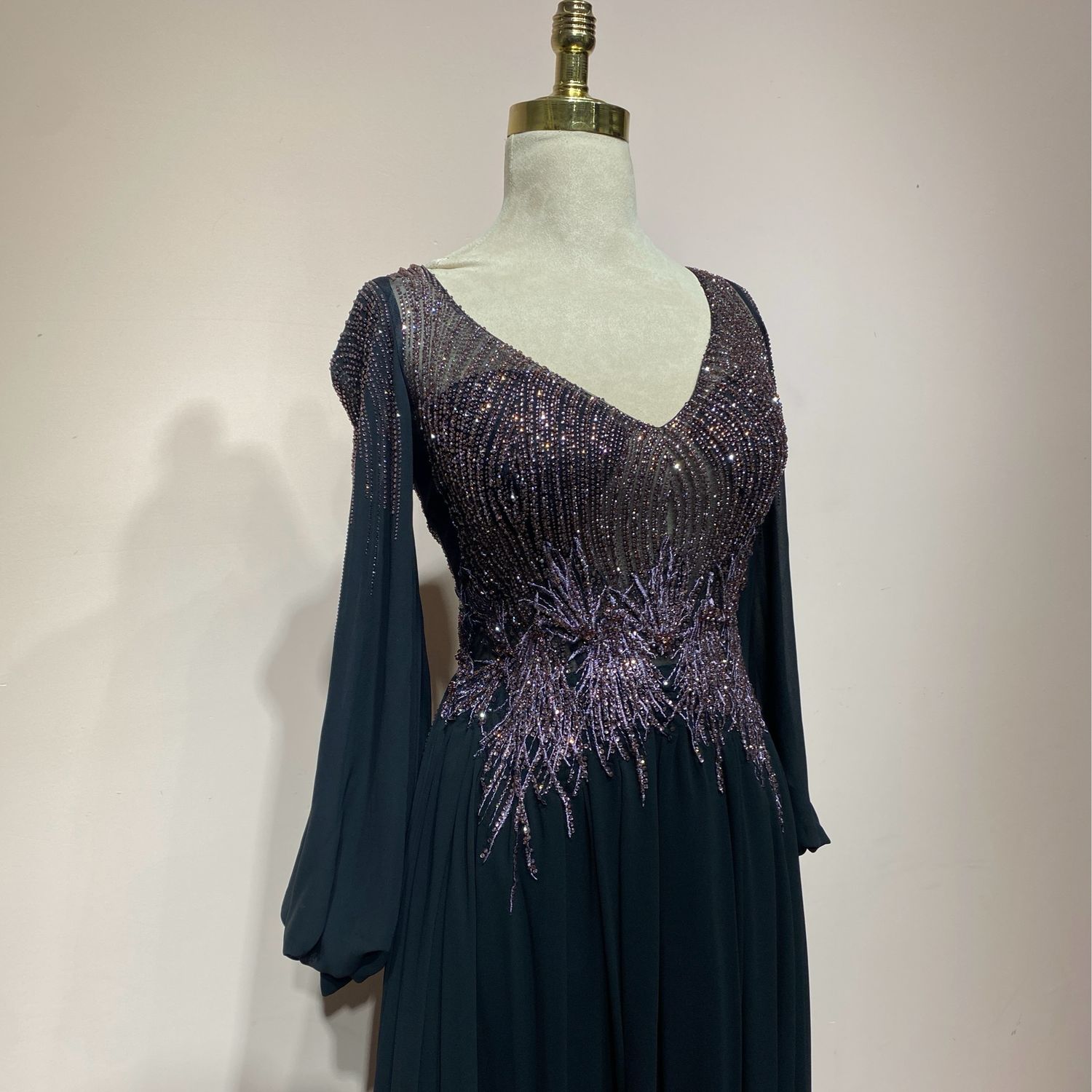 Vestido Largo,	Negro	,Talla	46