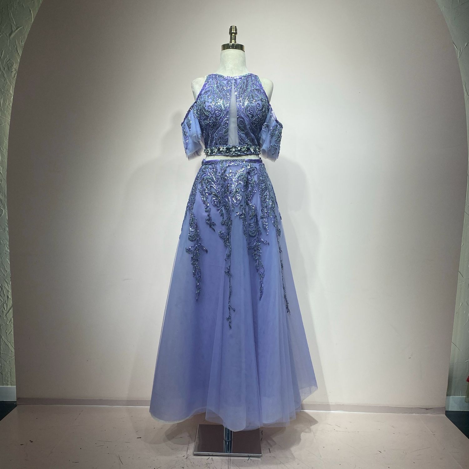 Vestido Largo,	Morado	,Talla	40