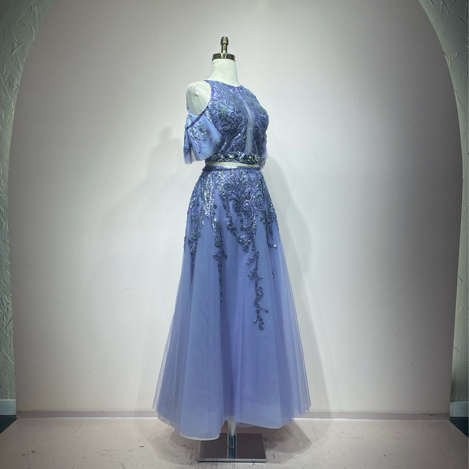 Vestido Largo,	Morado	,Talla	40