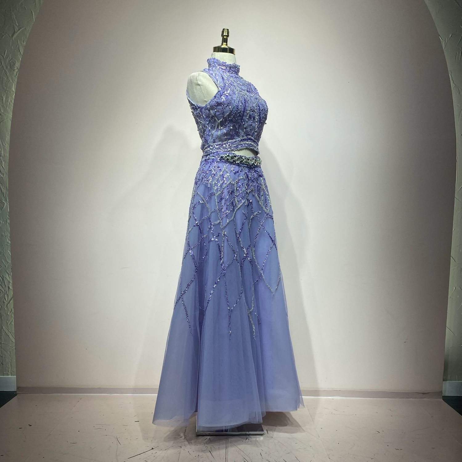 Vestido Largo,	Morado	,Talla	42