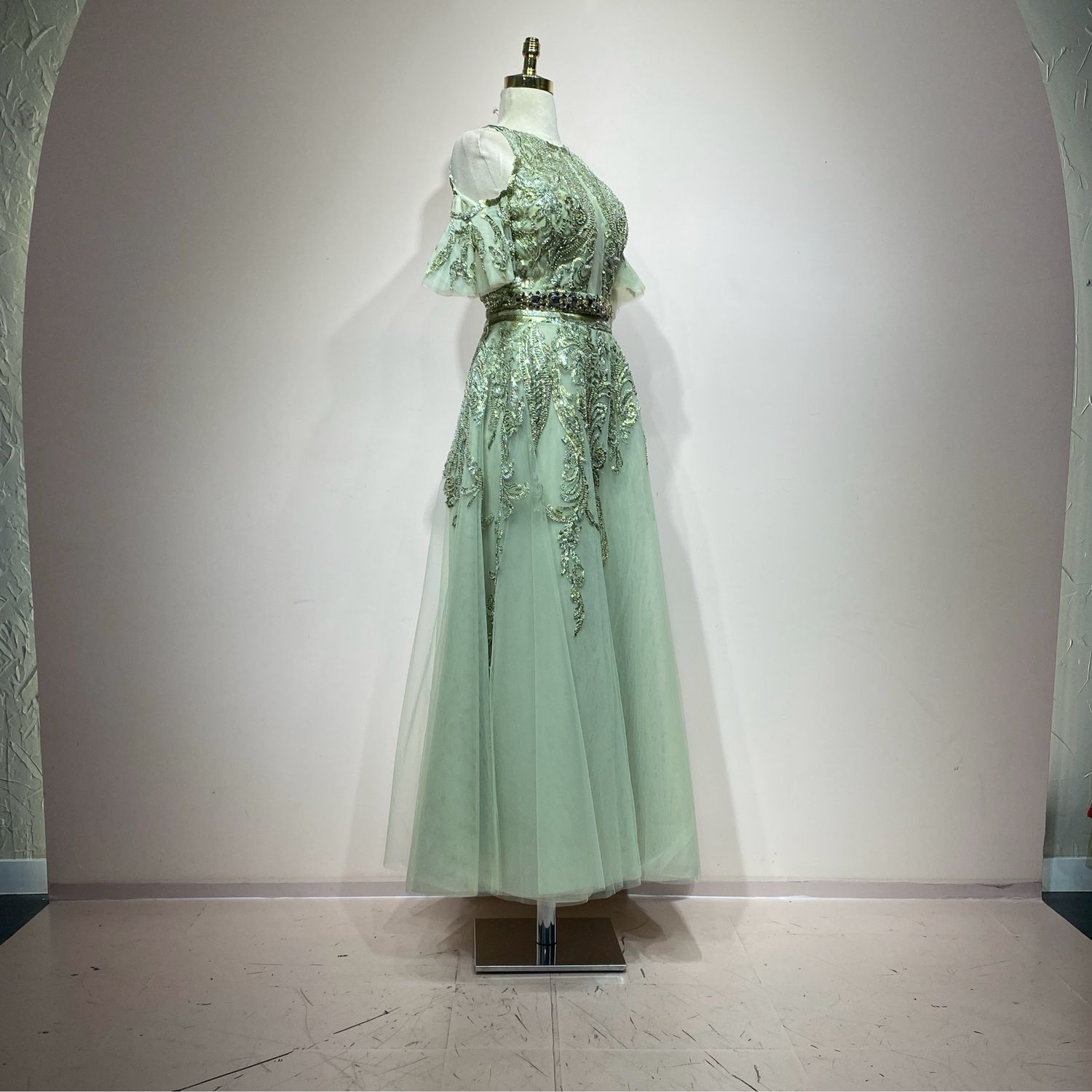 Vestido Largo,	Verde Olivo	,Talla	42