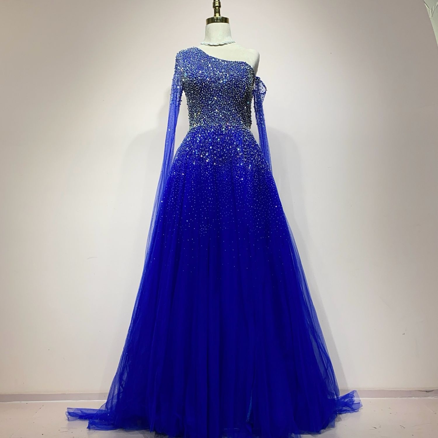 Vestido Largo Color Azul Royal Talla 12