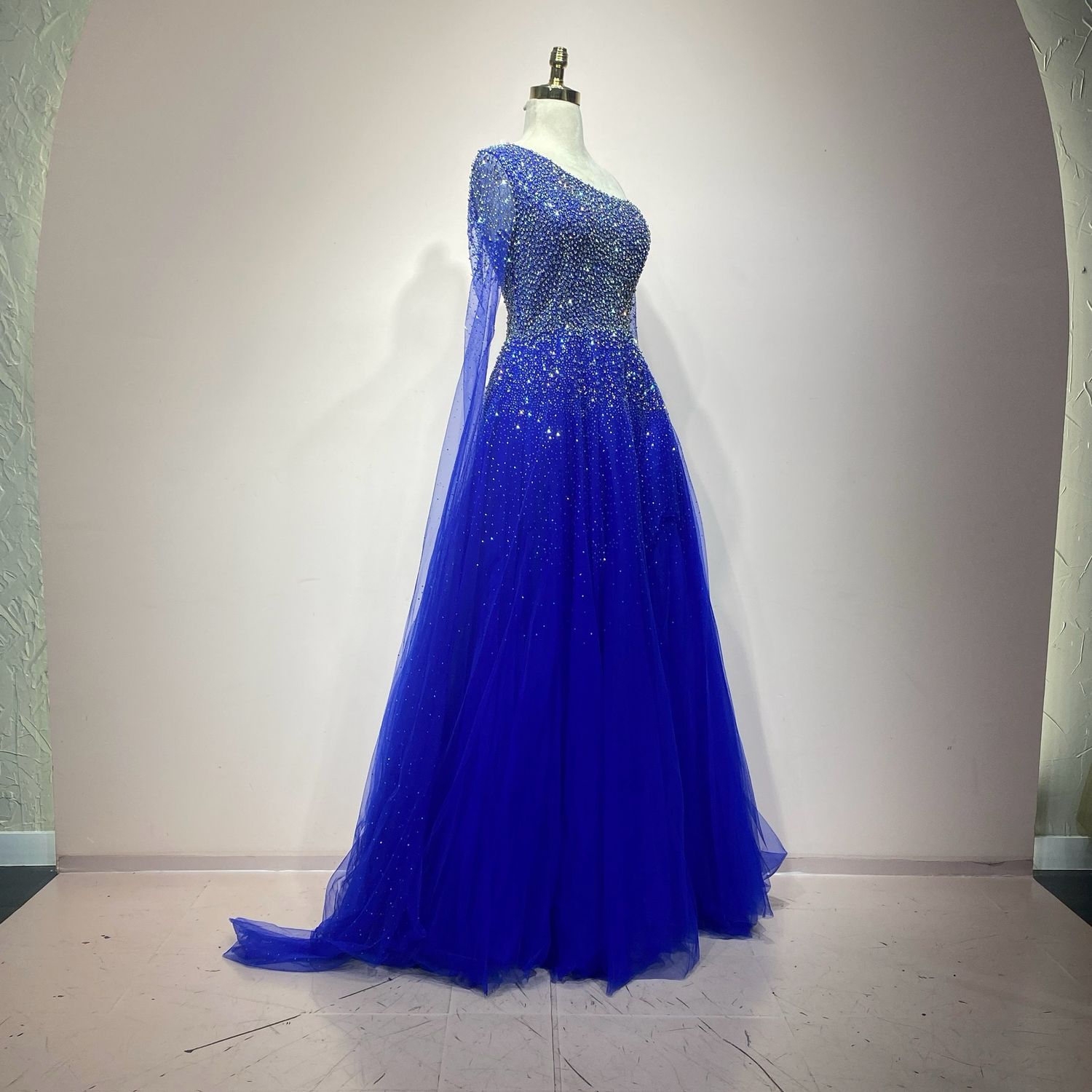 Vestido largo azul talla 44/12