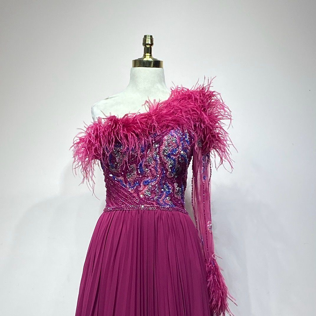 Vestido largo fucsia talla 46/14