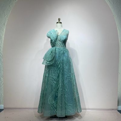 VESTIDO LARGO COLOR VERDE MENTA TALLA 44