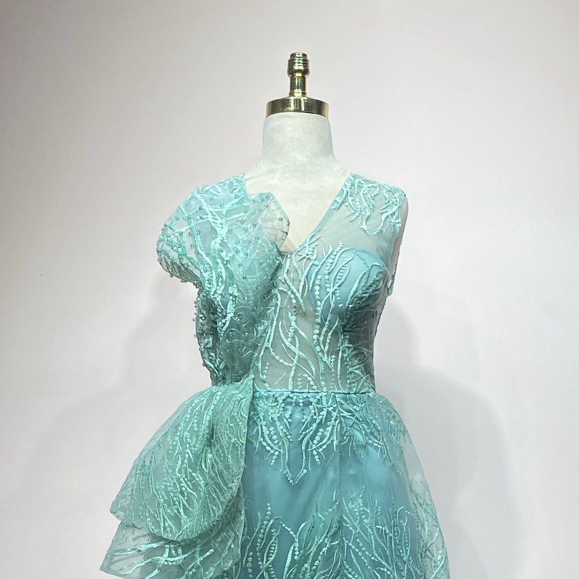 VESTIDO LARGO COLOR VERDE MENTA TALLA 44