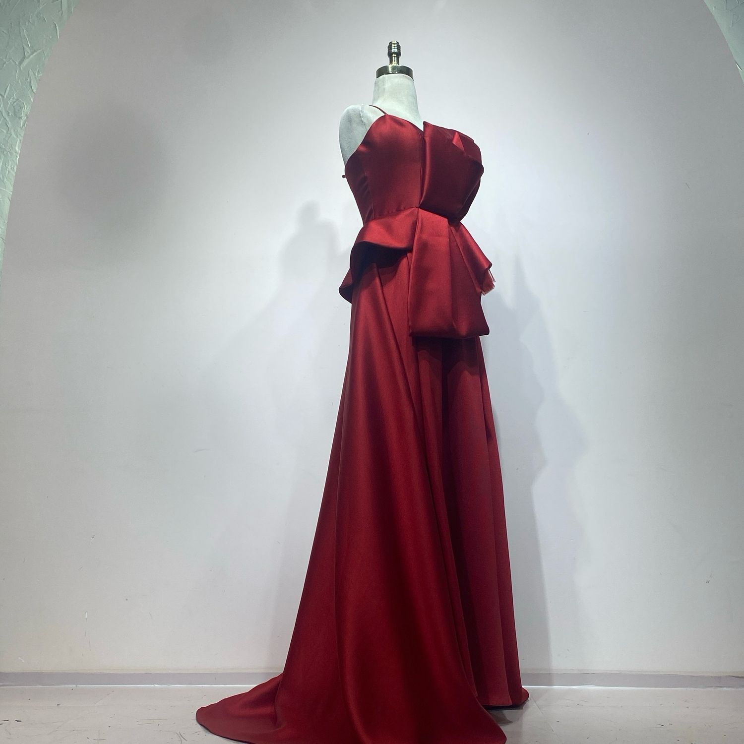 Vestido Largo,	Rojo Ruby	,Talla	42