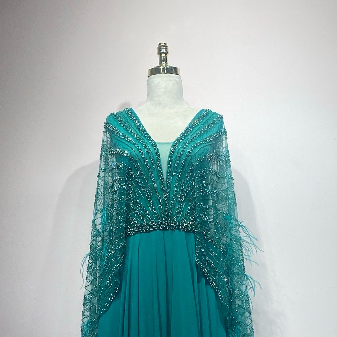 Vestido largo color turquesa talla 22