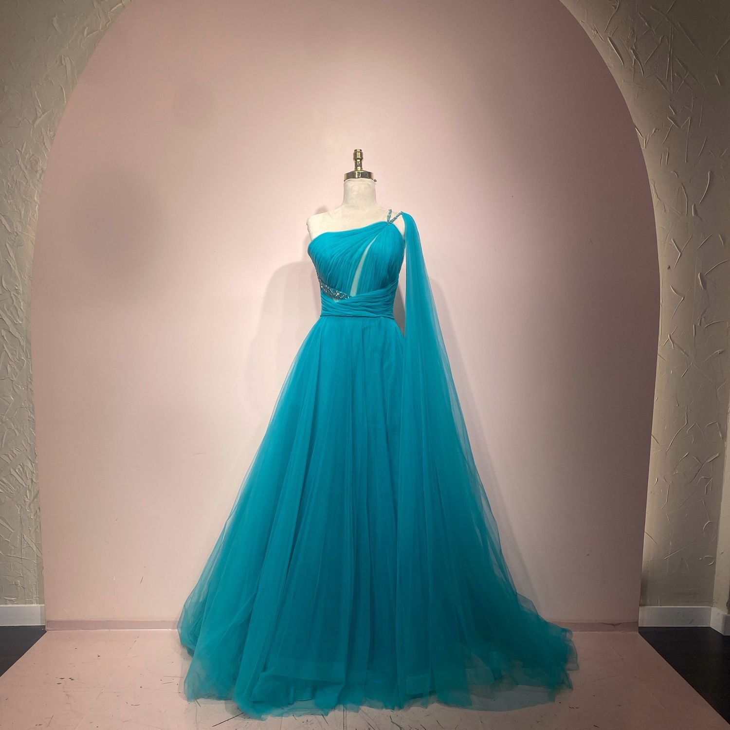 Vestido largo turquesa talla 44/12