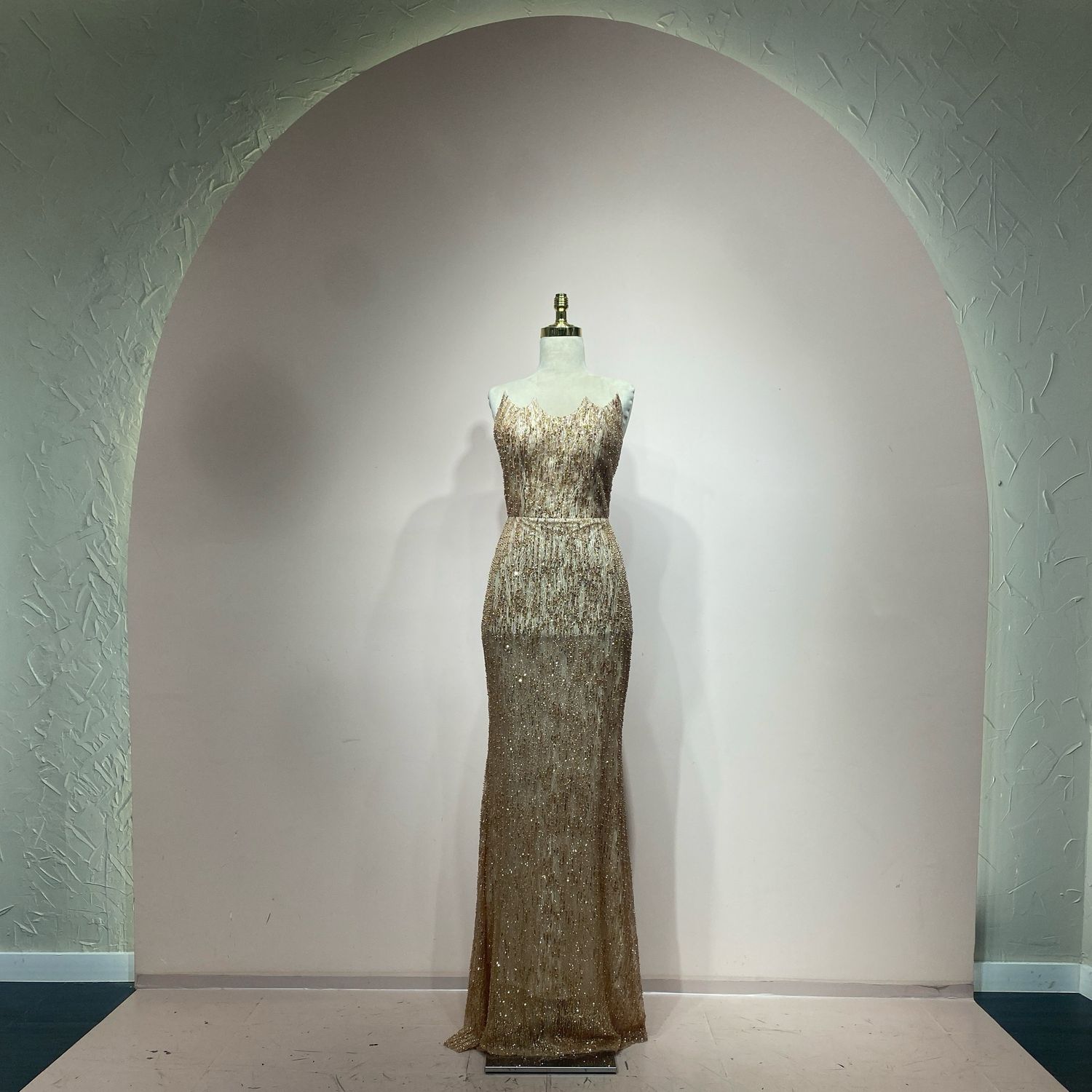 Vestido sirena rose gold talla 1