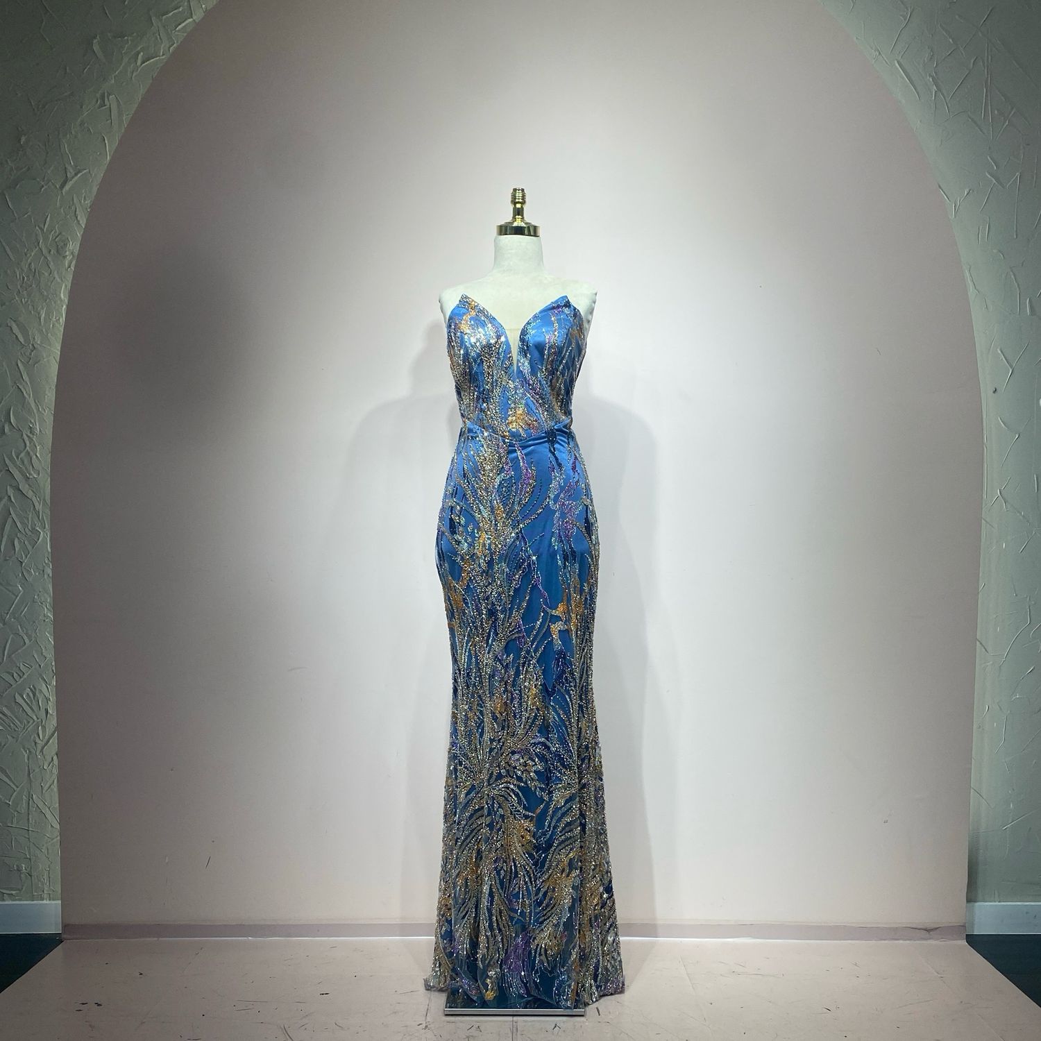 Vestido azul indigo sirena talla 3