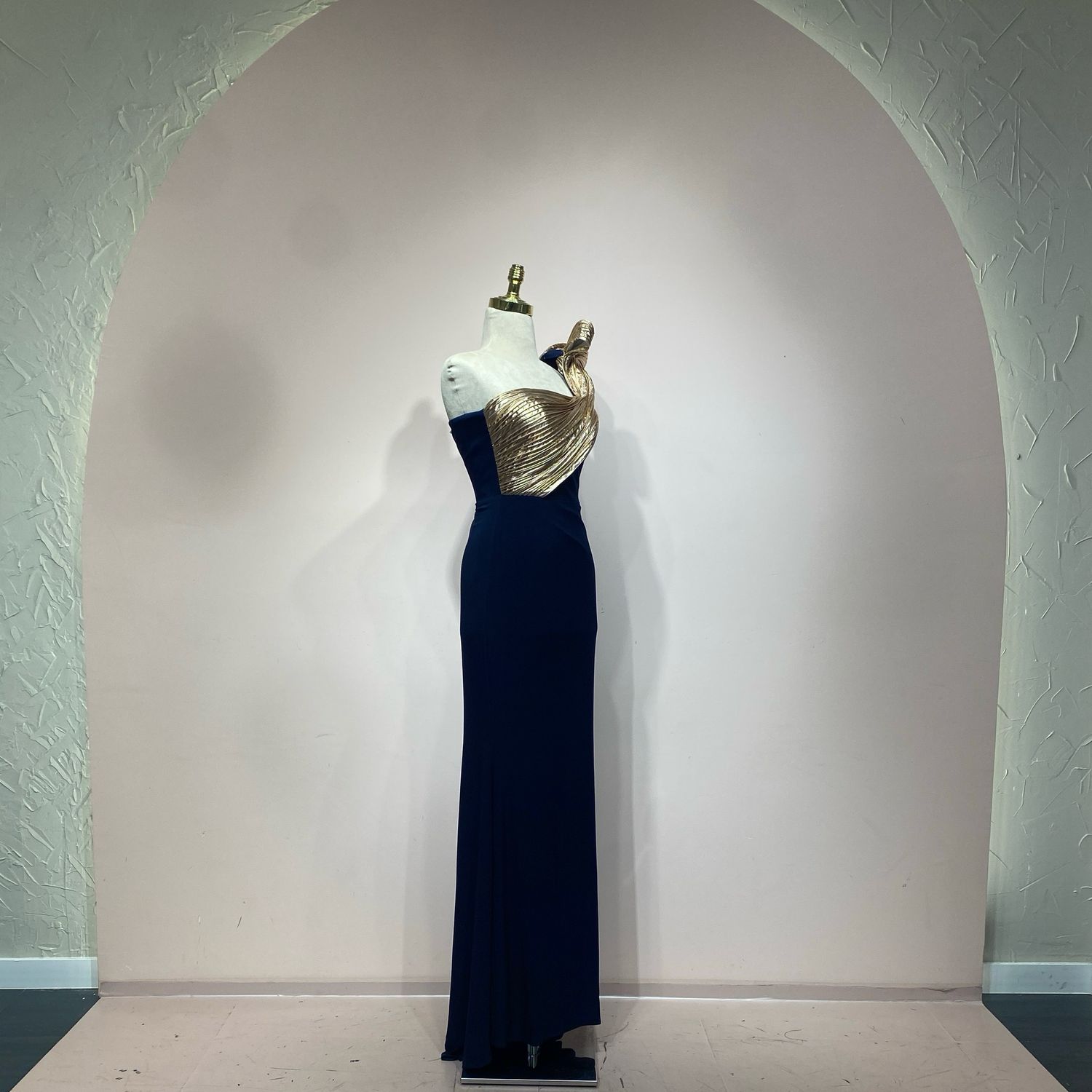 Vestido azul con rose Gold talla 1/2/3