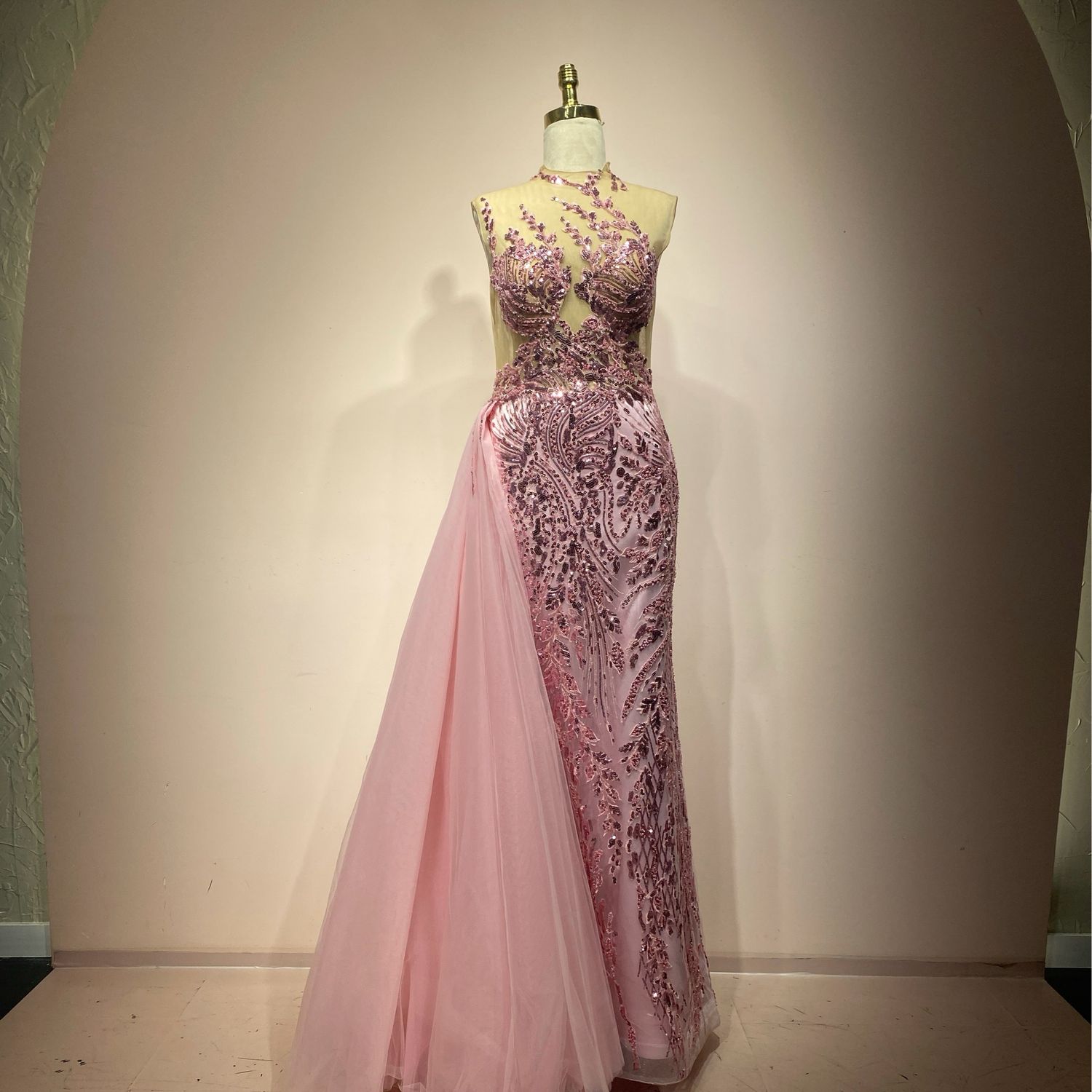 Vestido largo rosado Talla 44