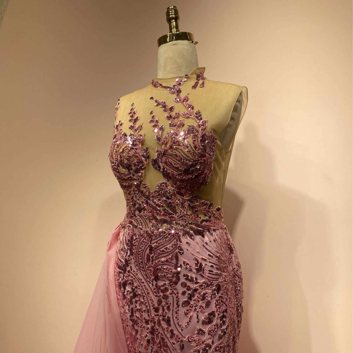 Vestido largo rosado Talla 44