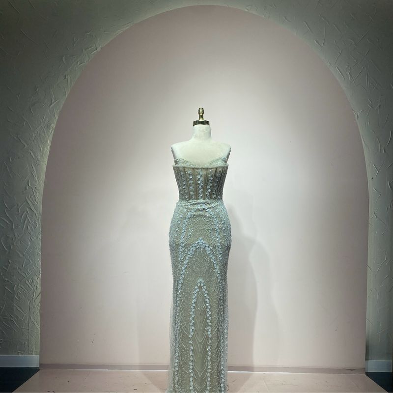 Vestido Largo color  Beige Talla 40 - PR1943-2/40