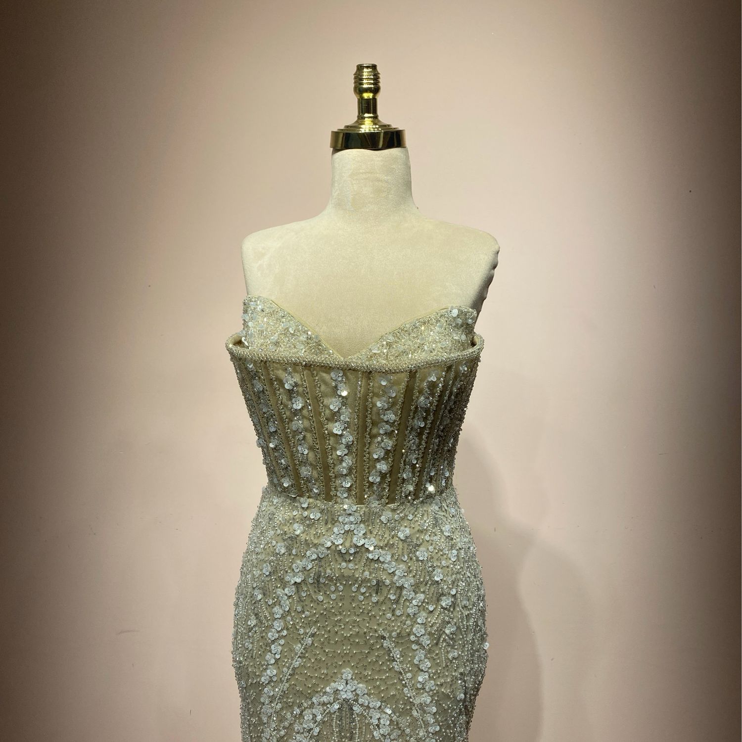 Vestido Largo color  Beige Talla 40 - PR1943-2/40