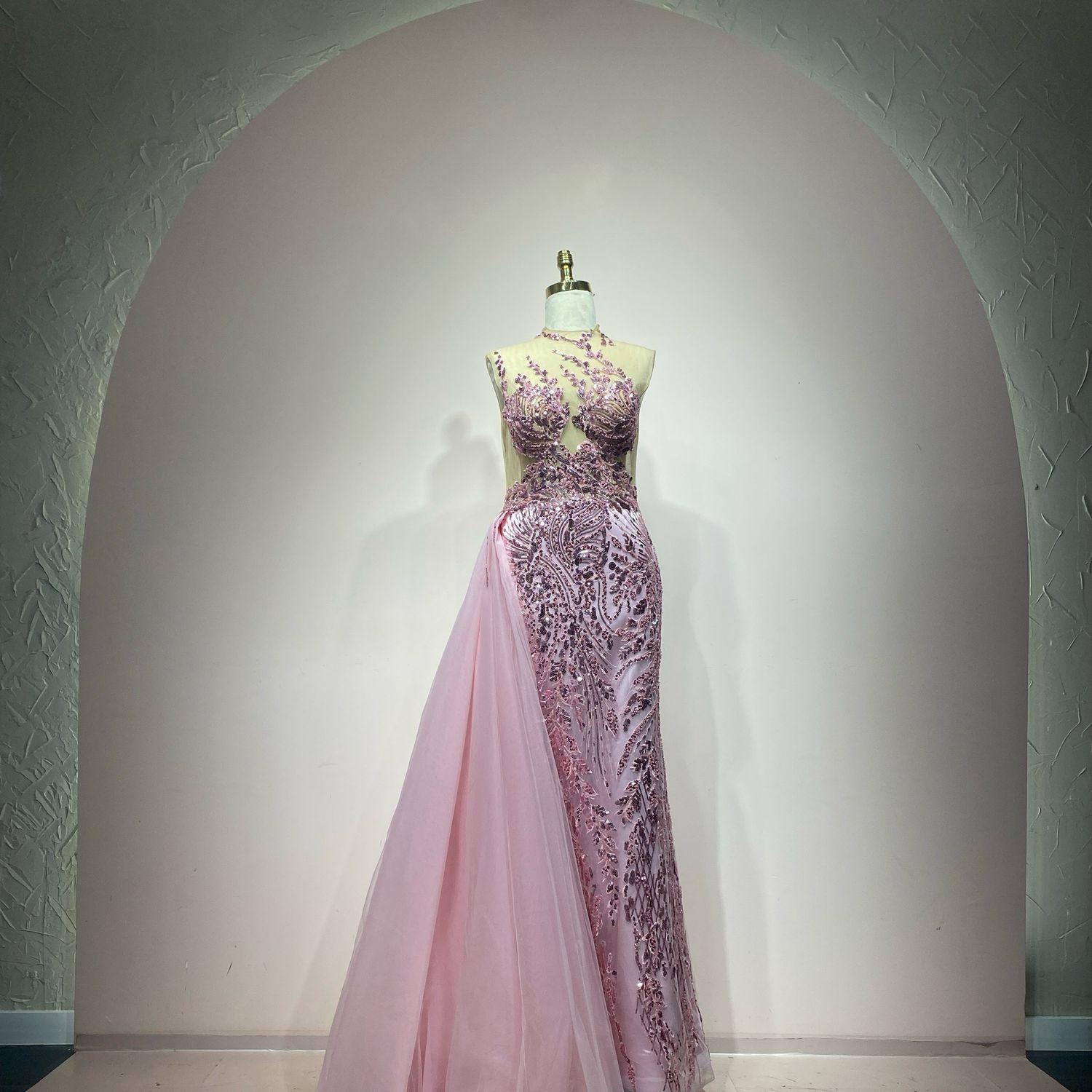 Vestido largo rosado Talla 44