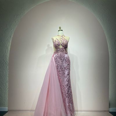 Vestido largo rosado Talla 44