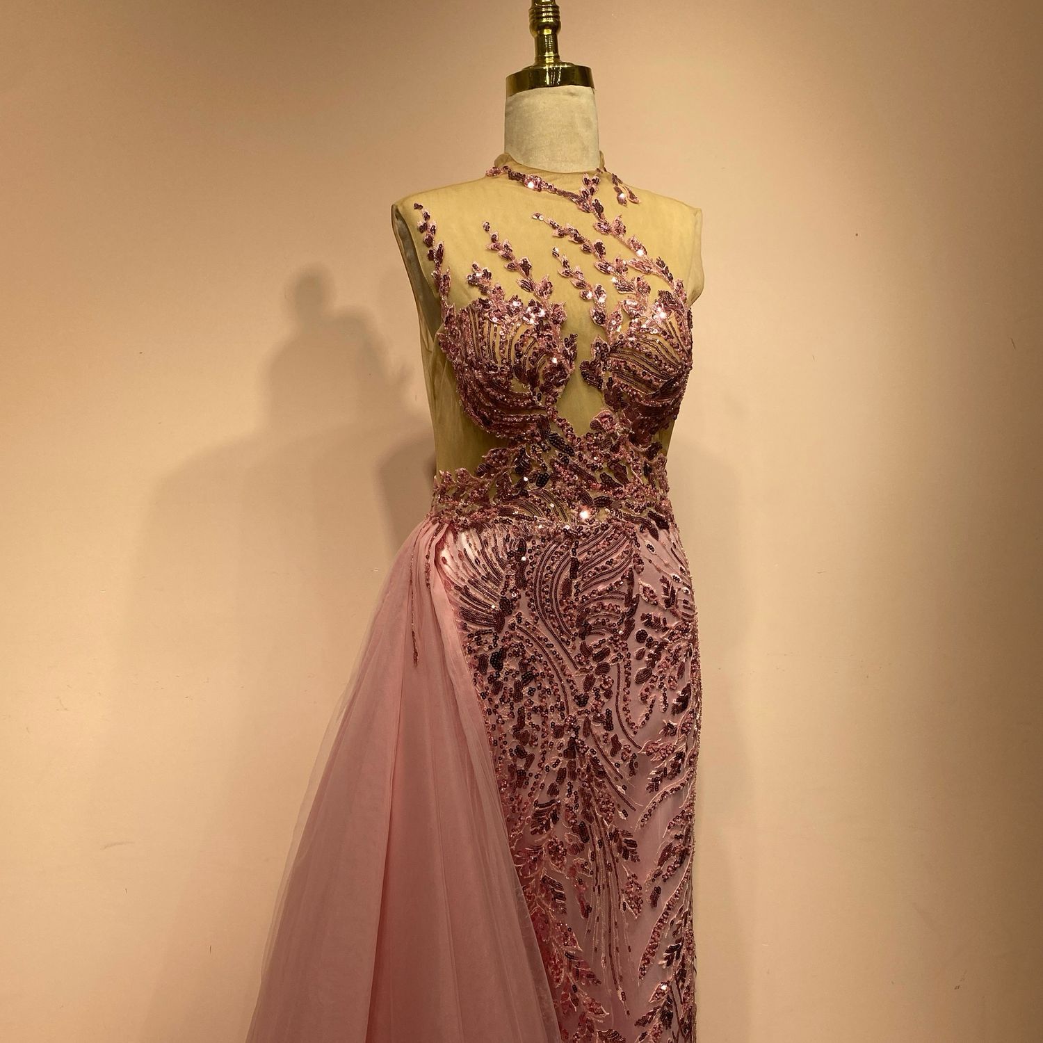 Vestido largo rosado Talla 44