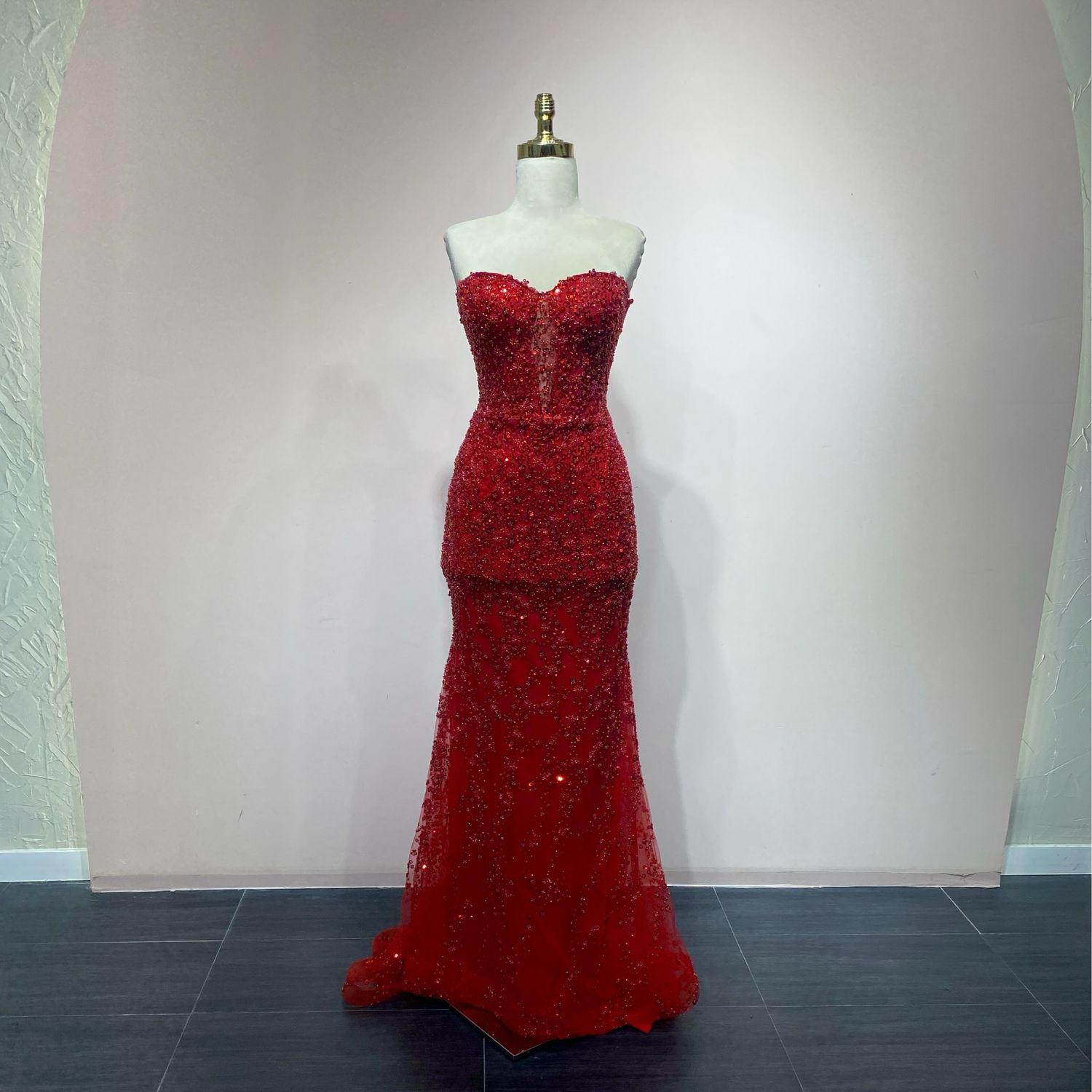 Vestido rojo sirena con capa talla 38/6