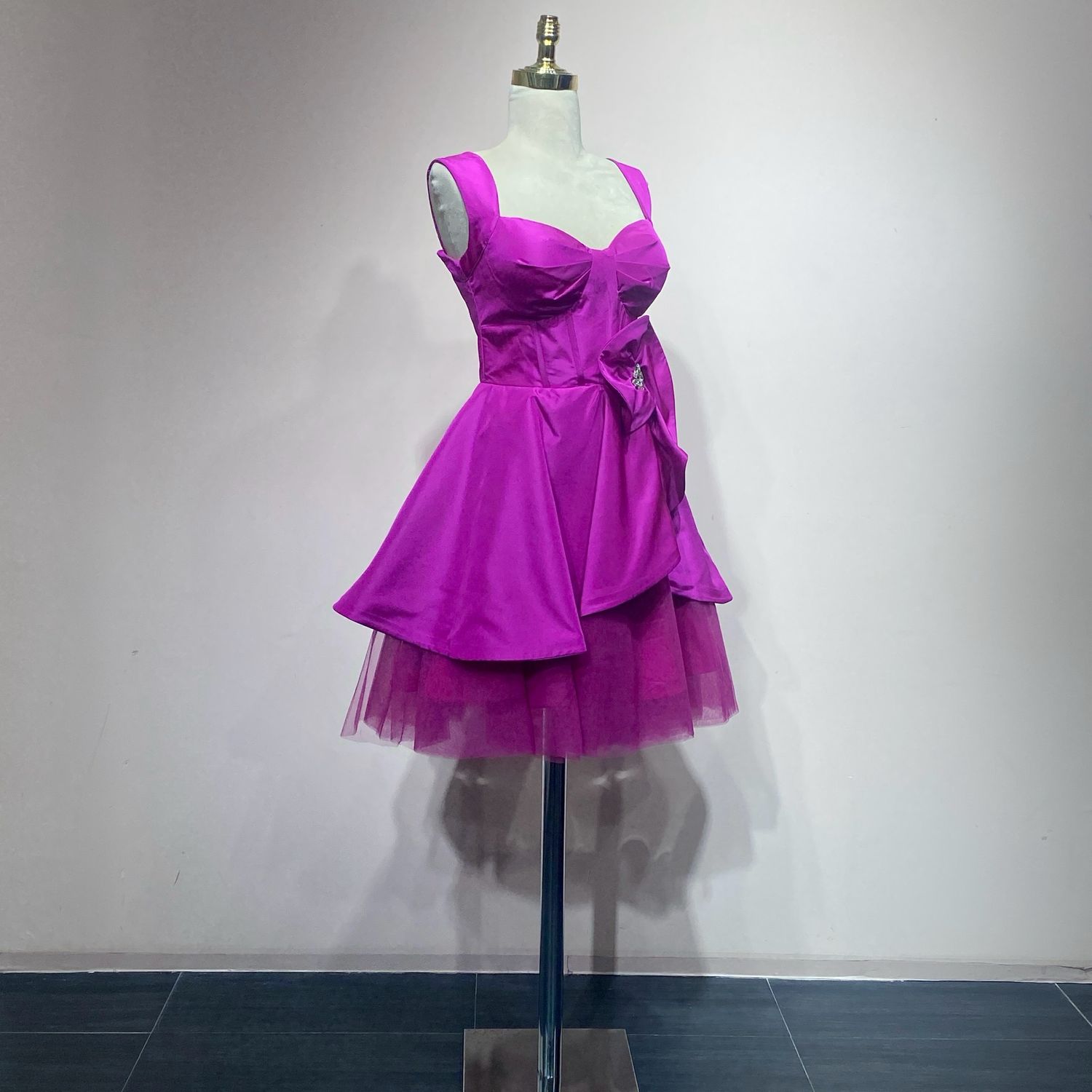 Vestido Largo,	fucsia 	,Talla	40